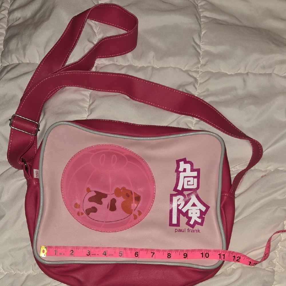 Rare Vintage Paul Frank Pink and White Crossbody Bag Hamster